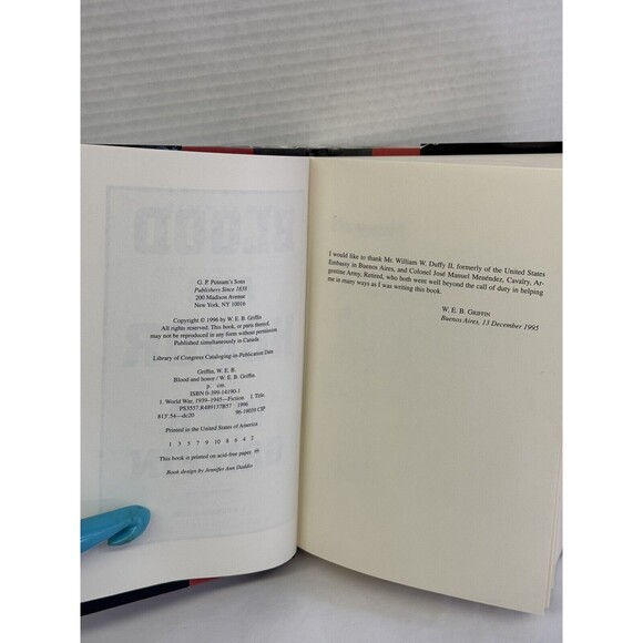 Blood and Honor By WEB Griffin, Hardback Dust Jacket Military Honor War Marines - Picture 5 of 5